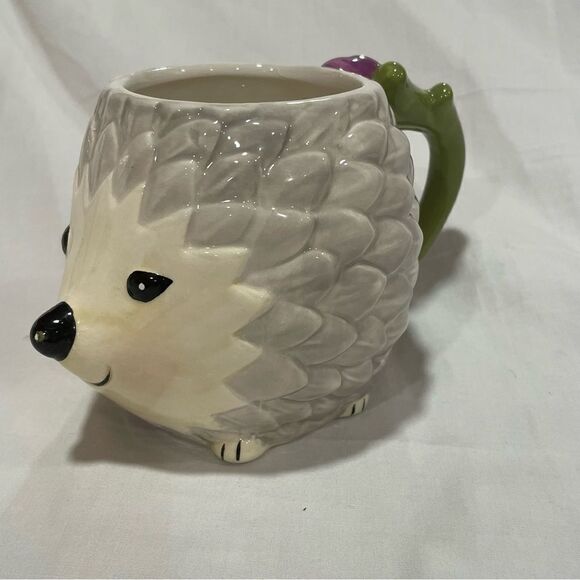 Porcupine mug with flower cute animal mug - Picture 5 of 10